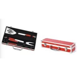 Mallette 3 Ustensiles Rouge (Pince, Spatule Et Fourchette)