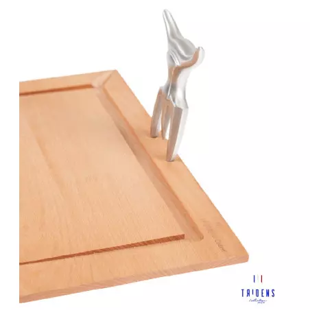 Planche à Découper Avec Fourchette Inox Brossé - TRIDENS By CHABRET 2 Planche à Découper Avec Fourchette Inox Brossé - TRIDENS By CHABRET – Image 2